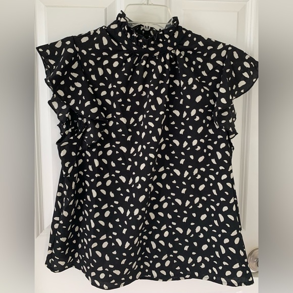 SHEIN black and white blouse size Large - Picture 1 of 7
